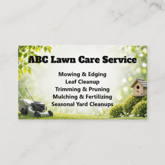 Freshcut Lawn Care Business Card