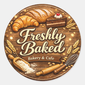 Freshly Baked – Bakery & Cafe Logo Sticker