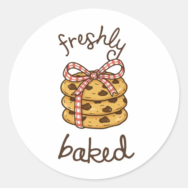 Freshly Baked Cookie Label Sticker | Homemade Bake (Front)
