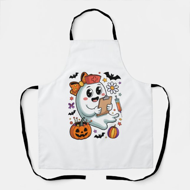 Freshly Boo'd Coffee Halloween Apron (Front)