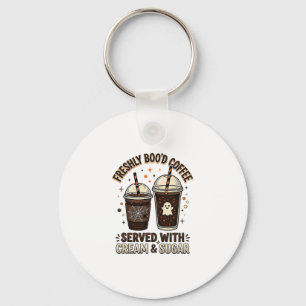 Freshly Bood Coffee Halloween Ghost Cup Keychain