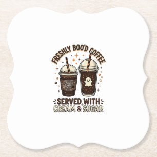 Freshly Bood Coffee Halloween Ghost Cup Paper Coaster