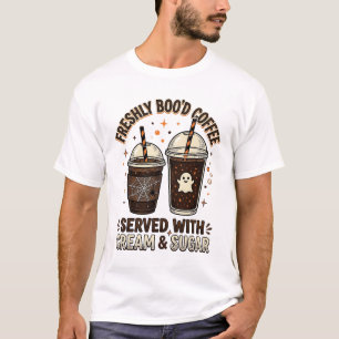 Freshly Bood Coffee Halloween Ghost Cup T-Shirt