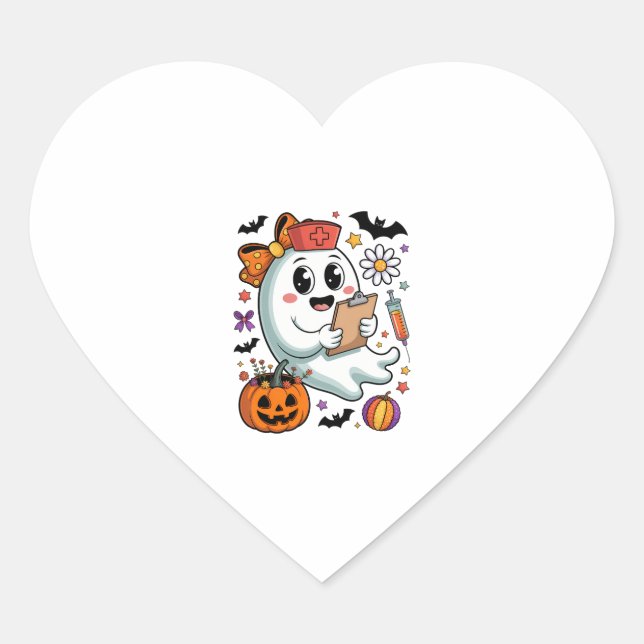 Freshly Boo'd Coffee Halloween Heart Sticker (Front)