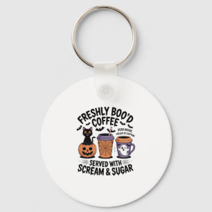 Freshly Boo'd Coffee Halloween Keychain