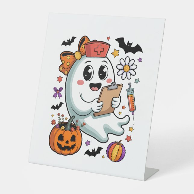 Freshly Boo'd Coffee Halloween Pedestal Sign (Front)