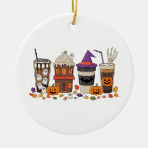 Freshly Bood Coffee Scream Sugar Halloween Ceramic Ornament