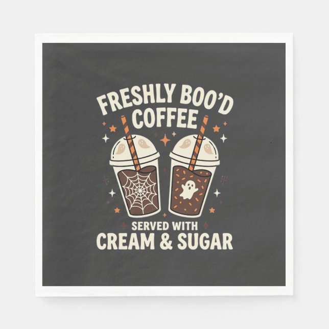 Freshly Bood Halloween Coffee Napkin (Front)