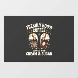 Freshly Bood Halloween Coffee Window Cling