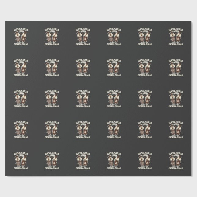 Freshly Bood Halloween Coffee Wrapping Paper (Flat)