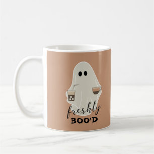 Freshly Boo'd Halloween Cute Ghost Lovers Brown Coffee Mug