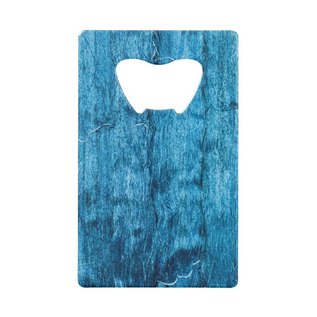Freshly Dyed Blue Handmade Thai Silk Wallet Bottle Opener (Front)