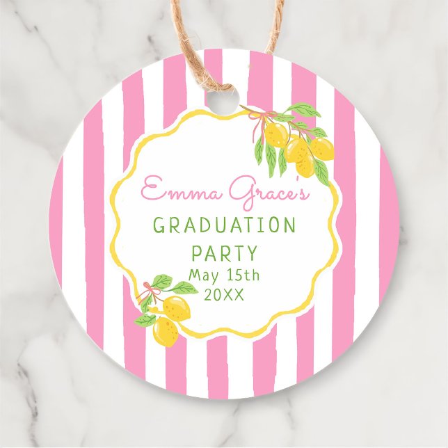 Freshly Graduated Lemon Grad Favour Tags (Creator Uploaded)