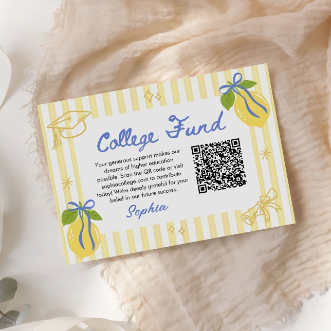 Freshly Graduated Lemon Graduation College Fund Enclosure Card (Creator Uploaded)
