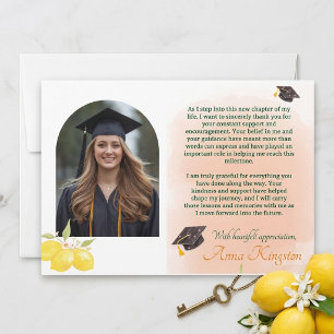 Freshly Graduated Lemon Graduation Thank You Card