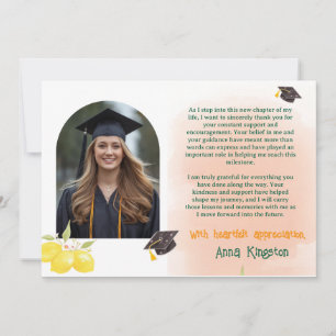Freshly Graduated Lemon Graduation Thank You Card
