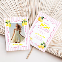Freshly Graduated Lemon Pink Stripes Graduation