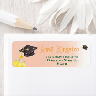 Freshly Graduated lemon Return Address Labels