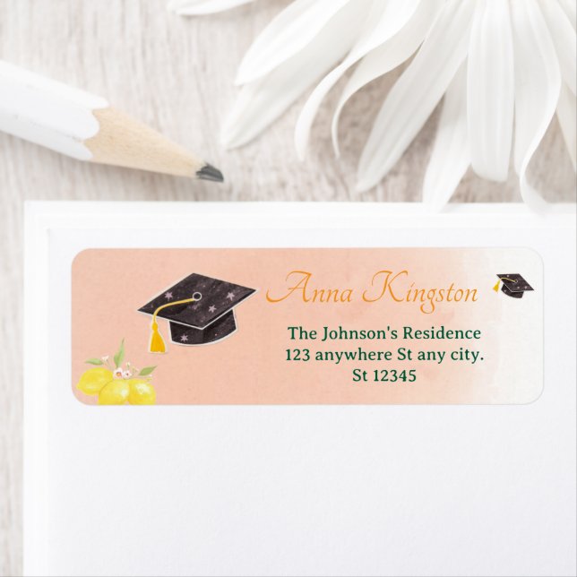 Freshly Graduated lemon Return Address Labels (Insitu)
