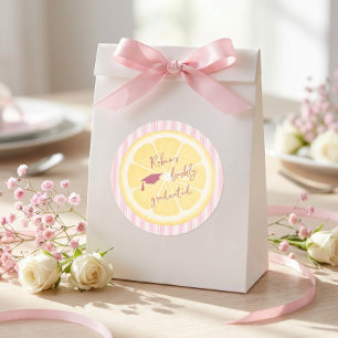 Freshly Graduated Lemon Stripes Grad Party Classic Round Sticker