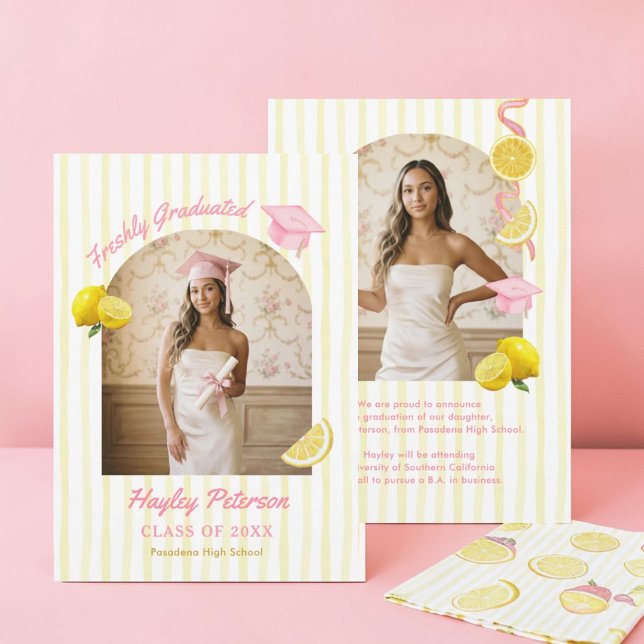Freshly Graduated Lemonade Graduation Announcement (Creator Uploaded)