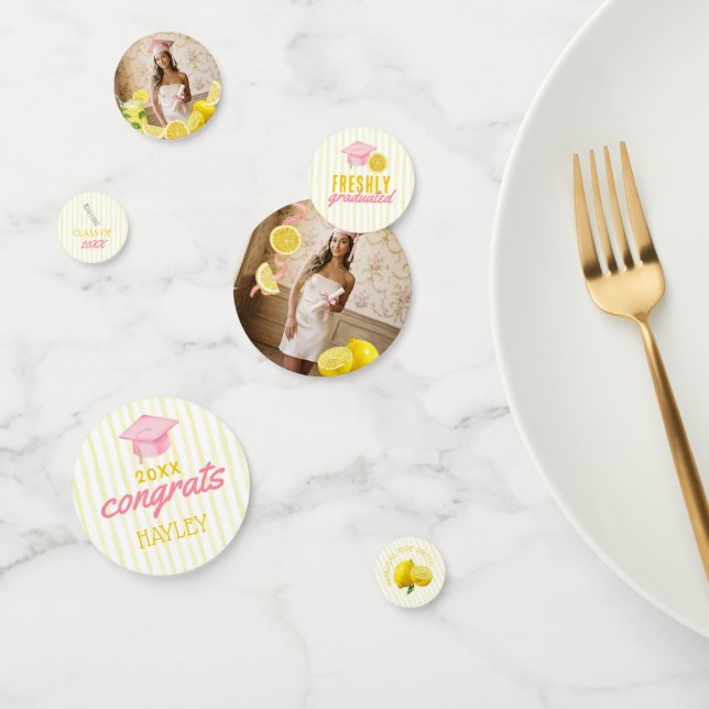 Freshly Graduated Lemonade Graduation Party Confetti (Group)