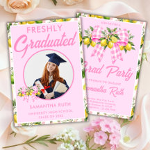 Freshly Graduated Pink Lemon Photo Graduation