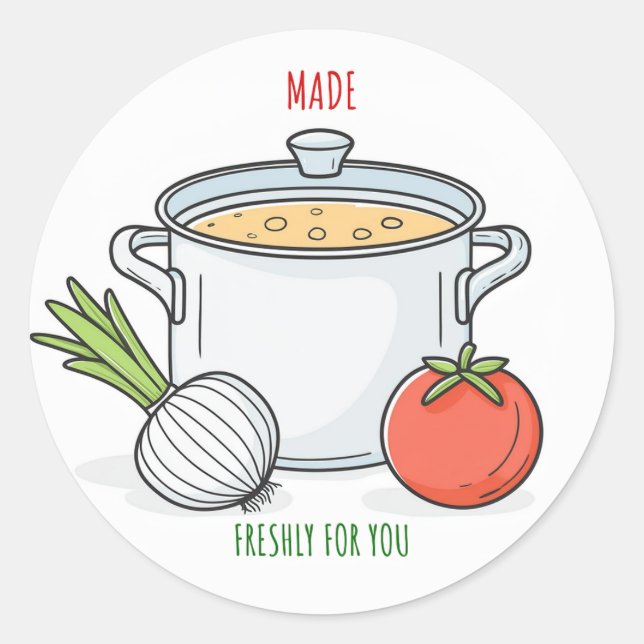 Freshly Made Classic Round Sticker (Front)