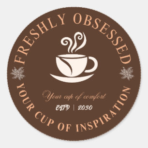 Freshly Obsessed Coffee Cup Sticker