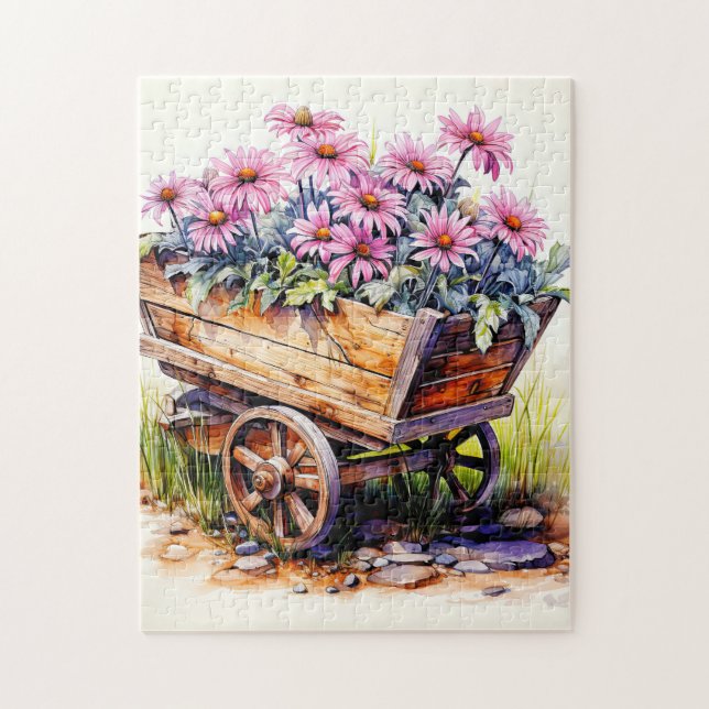 Freshly Picked Aster Flower Illustration Jigsaw Puzzle (Vertical)