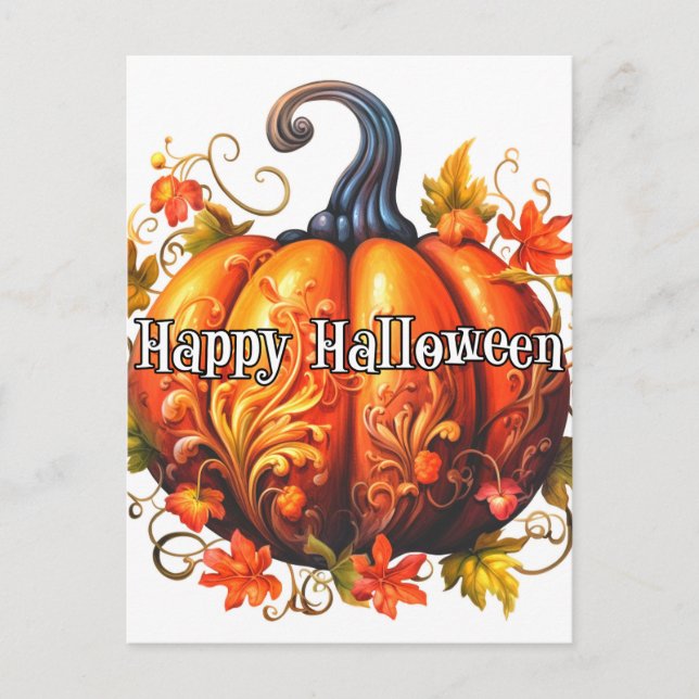 Freshly Picked Autumn Harvested Pumpkin Postcard (Front)