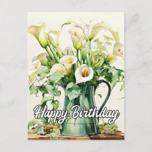 Freshly Picked Calla Lily Flowers Holiday Postcard