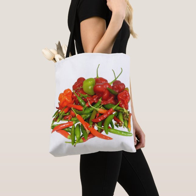 Freshly Picked Chillies All Over Print Tote Bag (Close Up)
