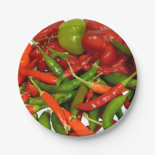 Freshly Picked Chillies Paper Plates