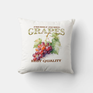 Freshly Picked Grapes - Best Quality Throw Pillow