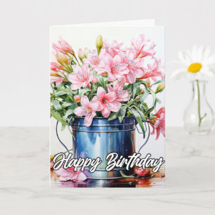 Freshly Picked Lily Flower Illustration Card