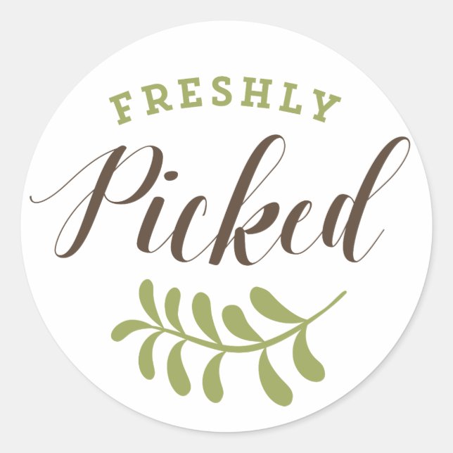 Freshly Picked Retro Typography Sticker (Front)