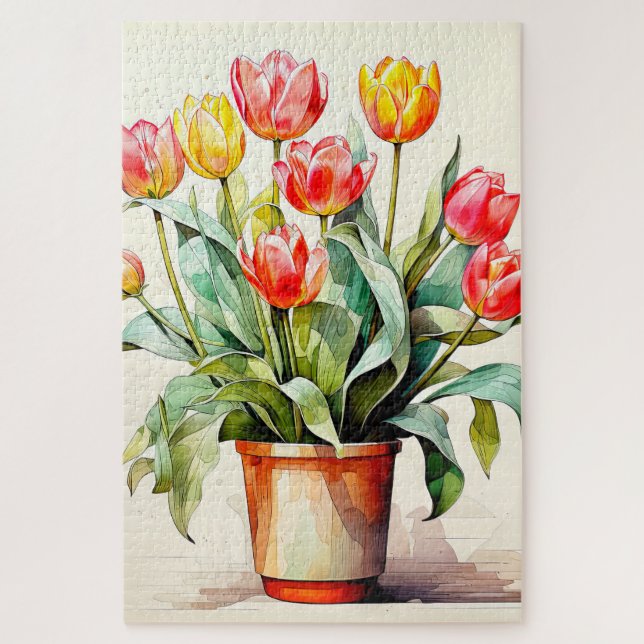 Freshly Picked Tulip Flowers Jigsaw Puzzle (Vertical)