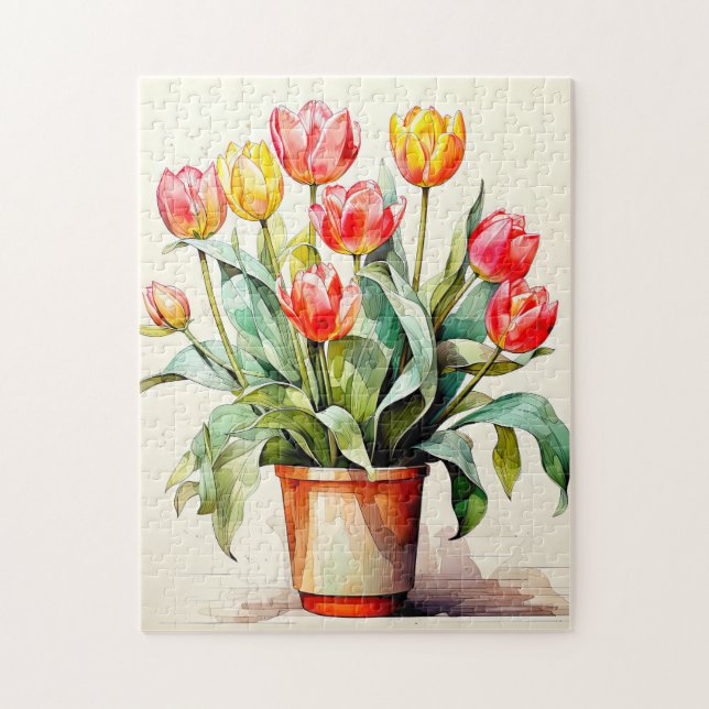 Freshly Picked Tulip Flowers Jigsaw Puzzle (Vertical)