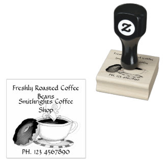 Freshly Roasted Coffee Beans 2x2 Rubber Stamp