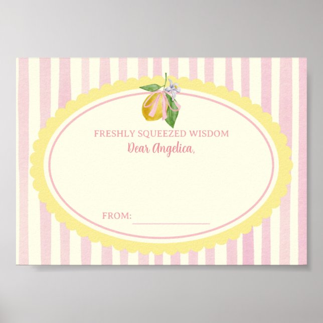 Freshly Squeezed Advice Card Poster (Front)