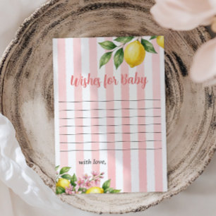 Freshly Squeezed Bow Lemon Baby Shower Wishes Card