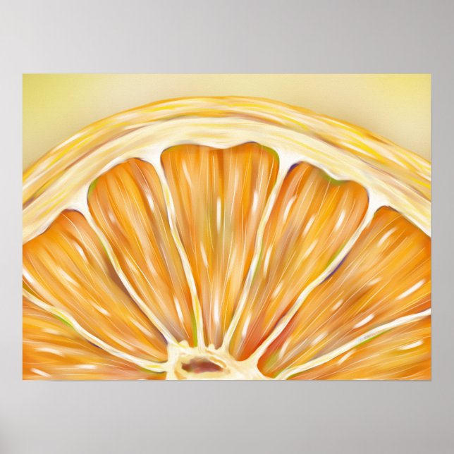 "Freshly Squeezed" macro orange slice poster (Front)