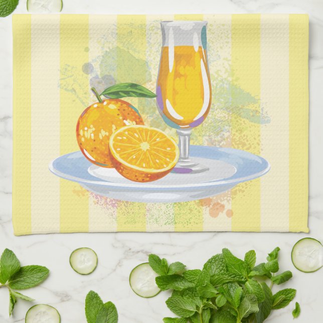 Freshly Squeezed Orange Juice Kitchen Towel (Folded)