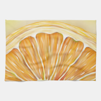 "Freshly squeezed" orange slice kitchen towel