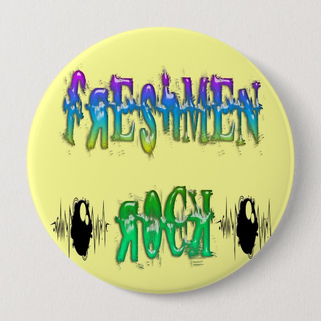 Freshmen Rock - Pulse 4 Inch Round Button (Front)