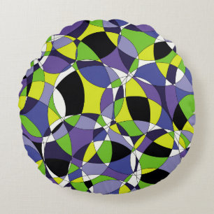 Freshness coloured abstract patternabstract, art,  round pillow