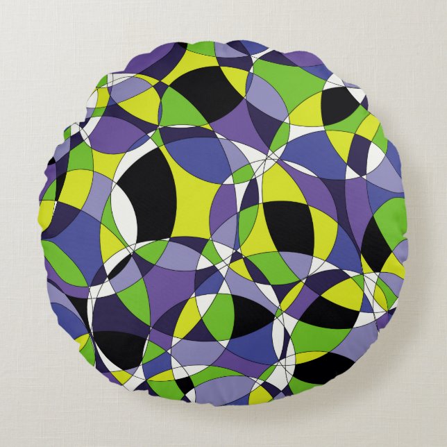 Freshness coloured abstract patternabstract, art,  round pillow (Front)