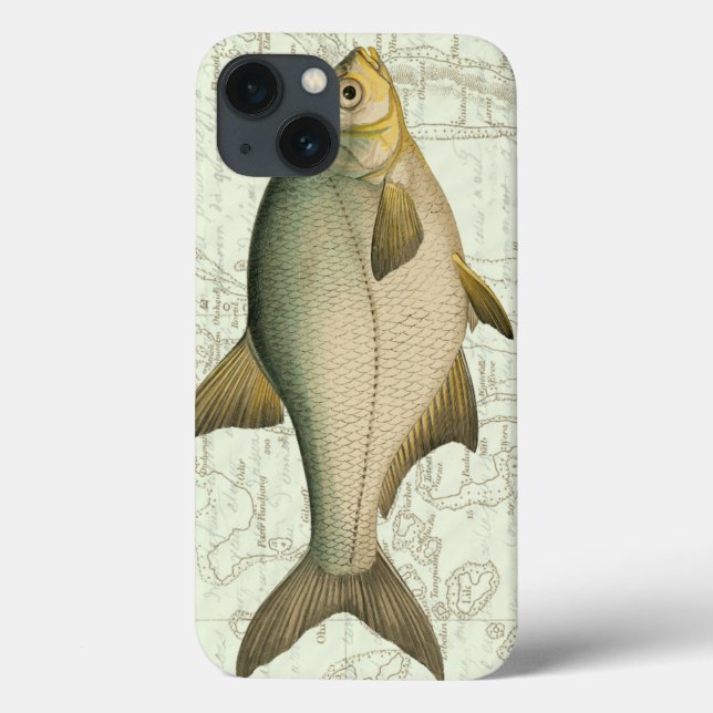 Freshwater Fish on Map Case-Mate iPhone Case (Back)