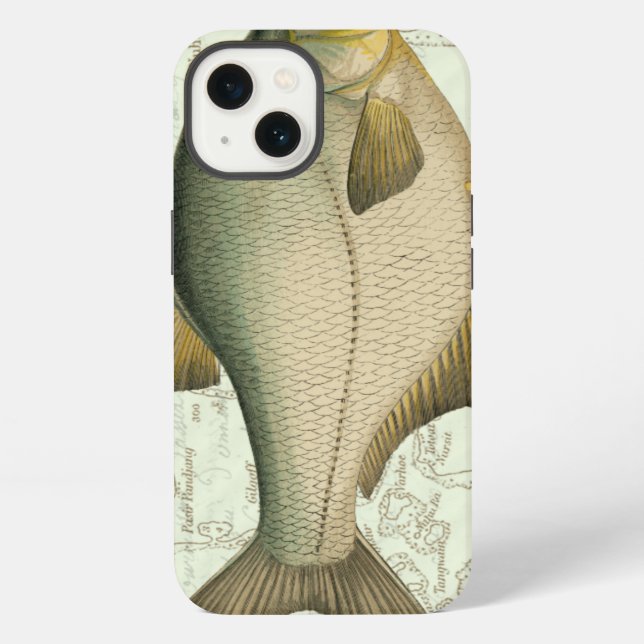 Freshwater Fish on Map iPhone Case (Back)